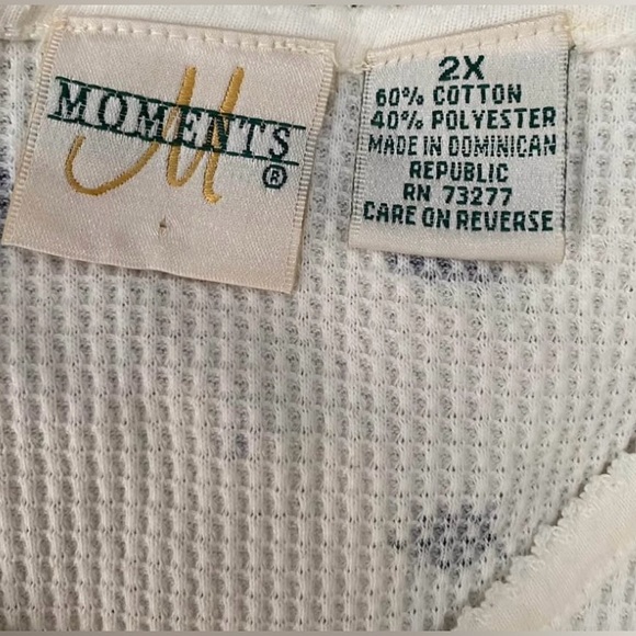 Celestial print women’s 2X sleep-top long sleeves, thermal weave - Picture 8 of 9